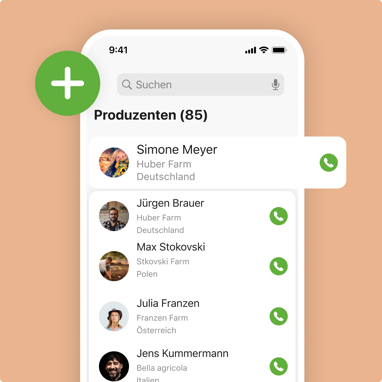 farmJoe Funktion - App mit Informationen für Produzenten